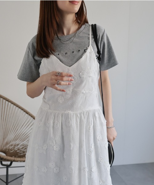 CREARE -LINO-(クレアーレリノ)の「〈レディース商品〉コットンライクレースティアードキャミワンピ(ワンピース・レディース・ホワイト系その他/ホワイト・FREE)」の12枚目の写真