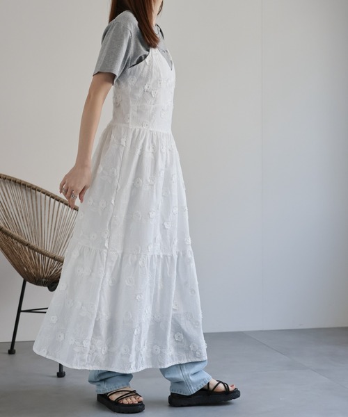 CREARE -LINO-(クレアーレリノ)の「〈レディース商品〉コットンライクレースティアードキャミワンピ(ワンピース・レディース・ホワイト系その他/ホワイト・FREE)」の14枚目の写真