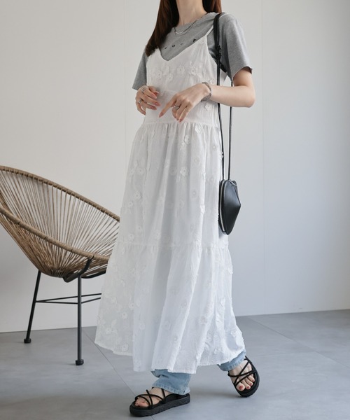 CREARE -LINO-(クレアーレリノ)の「〈レディース商品〉コットンライクレースティアードキャミワンピ(ワンピース・レディース・ホワイト系その他/ホワイト・FREE)」の16枚目の写真