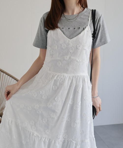 CREARE -LINO-(クレアーレリノ)の「〈レディース商品〉コットンライクレースティアードキャミワンピ(ワンピース・レディース・ホワイト系その他/ホワイト・FREE)」の20枚目の写真