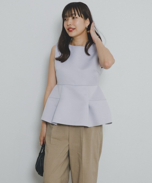 F by ROSSO（エフバイロッソ）の「F by ROSSO　サテンスリーブレスブラウス（シャツ/ブラウス・レディース・パープル系その他/ブラック・FREE）」の2枚目の写真