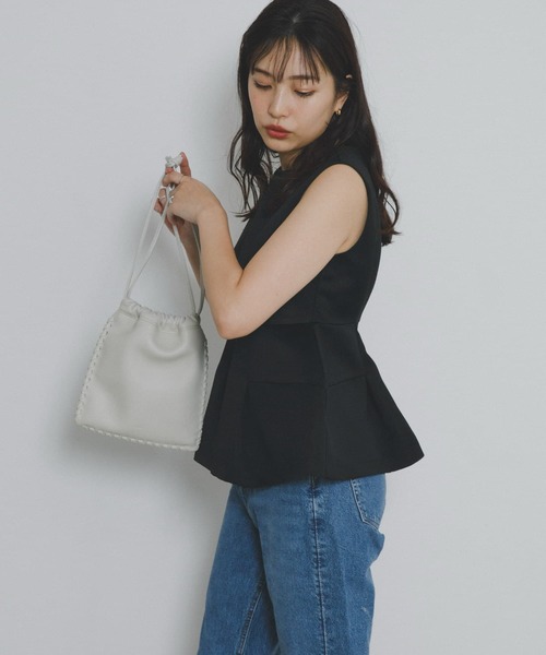 F by ROSSO（エフバイロッソ）の「F by ROSSO　サテンスリーブレスブラウス（シャツ/ブラウス・レディース・パープル系その他/ブラック・FREE）」の17枚目の写真