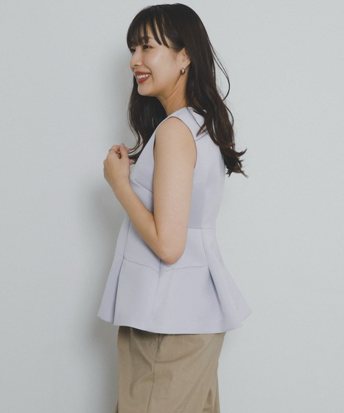 F by ROSSO（エフバイロッソ）の「F by ROSSO　サテンスリーブレスブラウス（シャツ/ブラウス・レディース・パープル系その他/ブラック・FREE）」の12枚目の写真