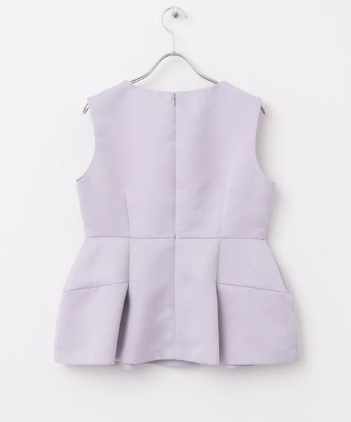 F by ROSSO（エフバイロッソ）の「F by ROSSO　サテンスリーブレスブラウス（シャツ/ブラウス・レディース・パープル系その他/ブラック・FREE）」の7枚目の写真