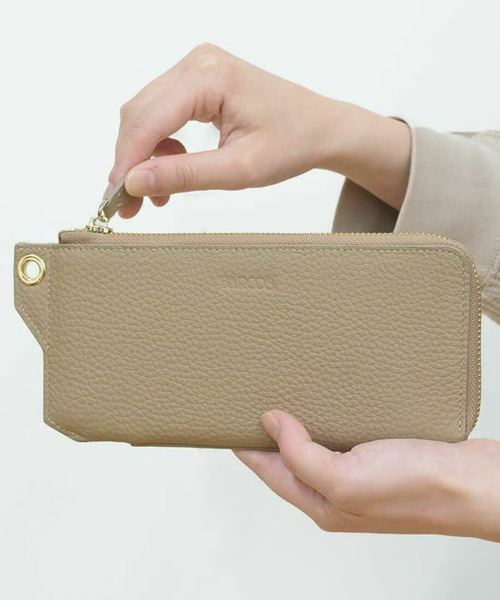 BARCOS(バルコス)の「【BARCOS/バルコス】シュリンクレザーL字型長財布(財布・レディース・ブラック/ベージュ系その他/グリーン/ボルドー/オレンジ・ONE SIZE)」の2枚目の写真