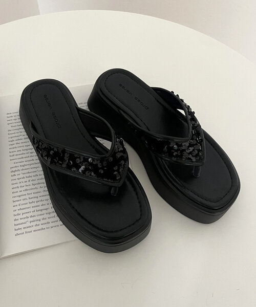 prose verse（プロズヴェール）の「スパンコール厚底トングサンダル（サンダル・レディース・ブラック/シルバー・SMALL/LARGE/MEDIUM）」の13枚目の写真