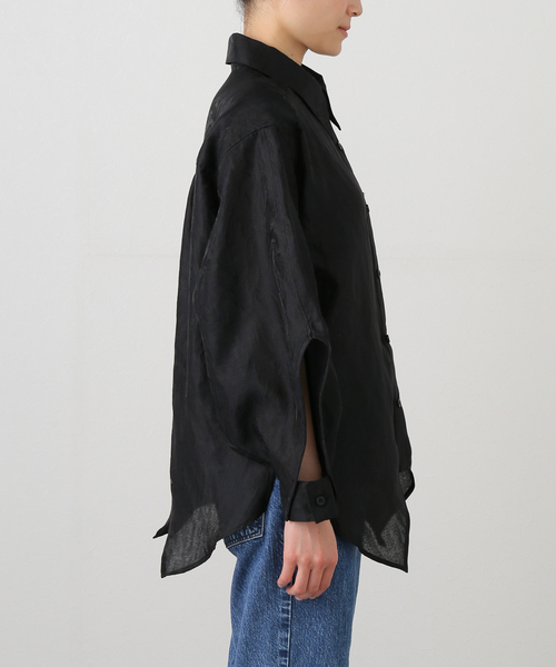 FUMIE TANAKA 長袖ブラウンシャツ