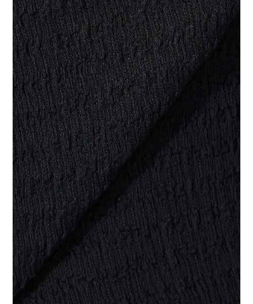 Perfect Suit FActory(パーフェクトスーツファクトリー)の「クラッシュジャガード キャップスリーブブラウス(Tシャツ/カットソー・レディース・オフホワイト/ダークブラウン/ブラック/チャコールグレー・S/M/L)」の5枚目の写真