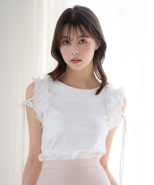 ショルダーフリルカットソー（Tシャツ/カットソー）｜Noela