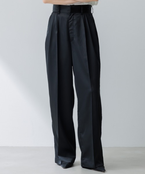 satin tuck pants（サテンタックパンツ）（スラックス）｜SENEE