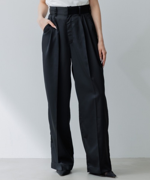 satin tuck pants（サテンタックパンツ）（スラックス）｜SENEE