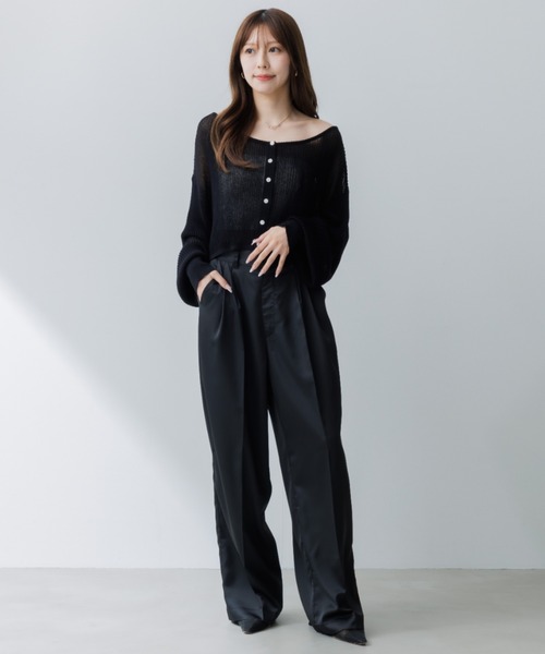 satin tuck pants（サテンタックパンツ）（スラックス）｜SENEE