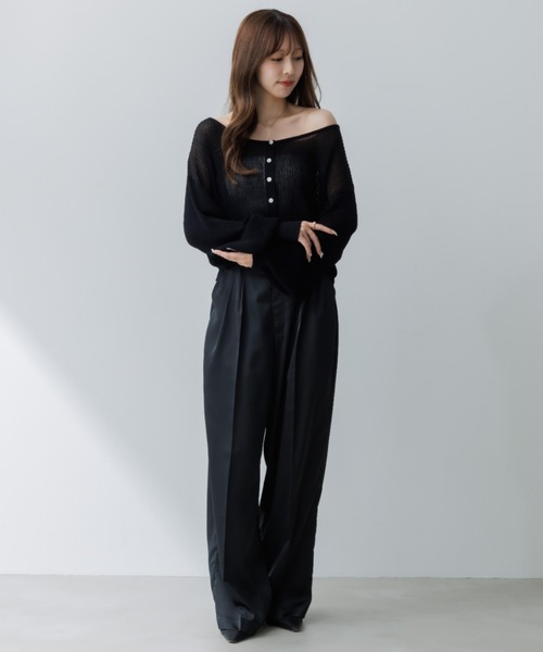 SENEE（セニー）の「satin tuck pants（サテンタックパンツ