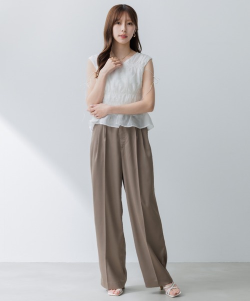 mume ヌメ　日本製　美品　タックパンツ 楽天市場】フルレングスパンツ レディース【選べる股下】美脚