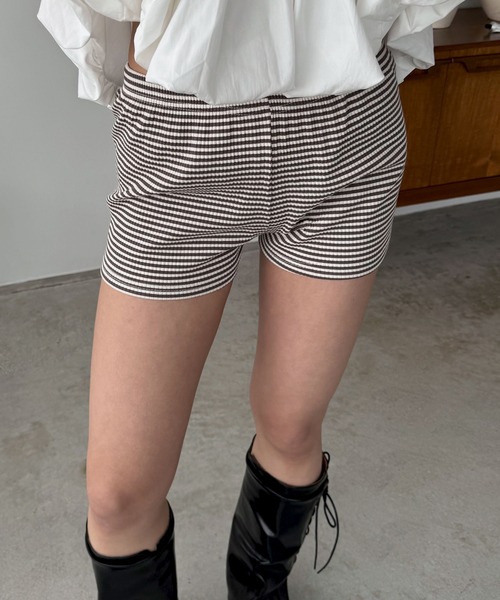 ベージュ ショートパンツ ウエストゴム 25SS】WOMEN スパンライクカーゴショートパンツ ベージュ