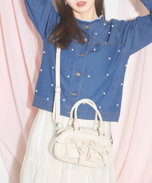 tocco closet(トッコ クローゼット)の「【ZOZO限定】リボン装飾ボストンバッグ(ボストンバッグ・レディース・ブラック/アイボリー/ピンク/ブルー・M)」の17枚目の写真