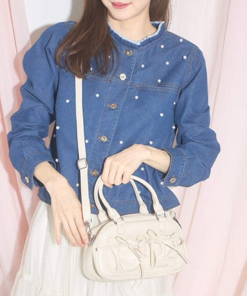 tocco closet(トッコ クローゼット)の「【ZOZO限定】リボン装飾ボストンバッグ(ボストンバッグ・レディース・ブラック/アイボリー/ピンク/ブルー・M)」の18枚目の写真