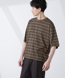 tシャツ ランダムボーダー　クルーネックTEE レディース ランダムボーダー クルーネック」に該当するファッション通販