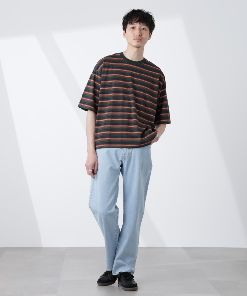 NANO universe（ナノユニバース）の「マイクロランダムボーダーTシャツ（Tシャツ/カットソー・メンズ・バーガンディー/ブラウン/ダークグリーン・M/L）」の21枚目の写真