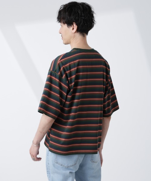 NANO universe(ナノユニバース)の「マイクロランダムボーダーTシャツ(Tシャツ/カットソー・メンズ・バーガンディー/ブラウン/ダークグリーン・M/L)」の20枚目の写真
