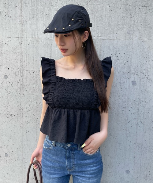 FOREVER 21(フォーエバー トゥエンティーワン)の「【2025SS】スタッズハンチング(ハンチング/ベレー帽・レディース・ブラック/カーキ・FREE)」の3枚目の写真