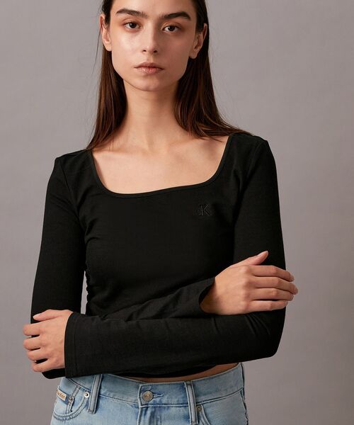 tシャツ スクエアネック ロングスリーブプルオーバー レディース セール】スクエアネック ロングスリーブプルオーバー（Tシャツ