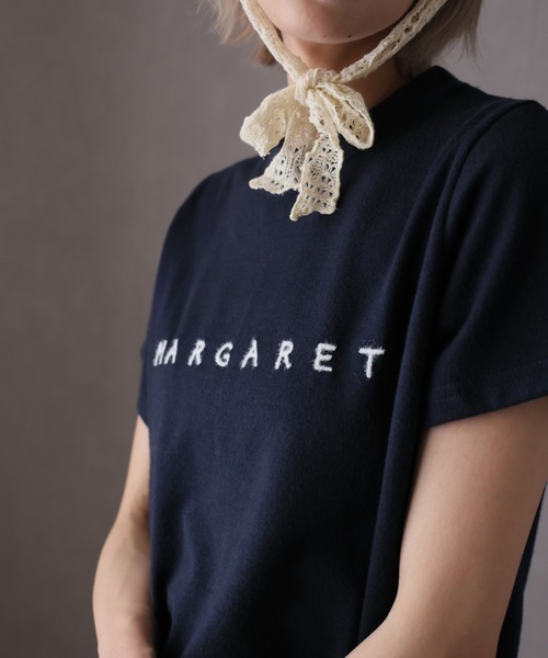 Girly Doll(ガーリードール)の「フロントロゴ刺繍Tシャツ(Tシャツ/カットソー・レディース・オフホワイト/ネイビー・F)」の11枚目の写真