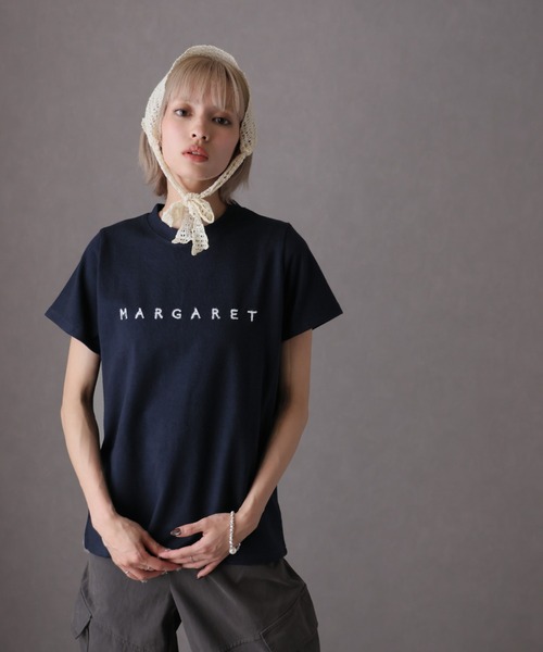 Girly Doll(ガーリードール)の「フロントロゴ刺繍Tシャツ(Tシャツ/カットソー・レディース・オフホワイト/ネイビー・F)」の12枚目の写真