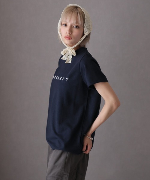 Girly Doll(ガーリードール)の「フロントロゴ刺繍Tシャツ(Tシャツ/カットソー・レディース・オフホワイト/ネイビー・F)」の14枚目の写真