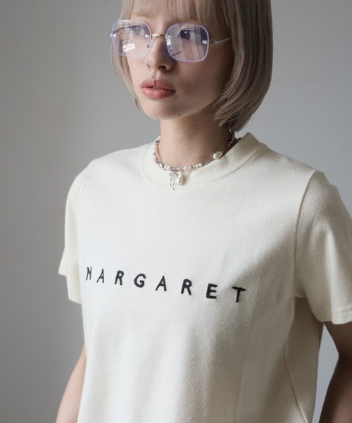 Girly Doll(ガーリードール)の「フロントロゴ刺繍Tシャツ(Tシャツ/カットソー・レディース・オフホワイト/ネイビー・F)」の19枚目の写真