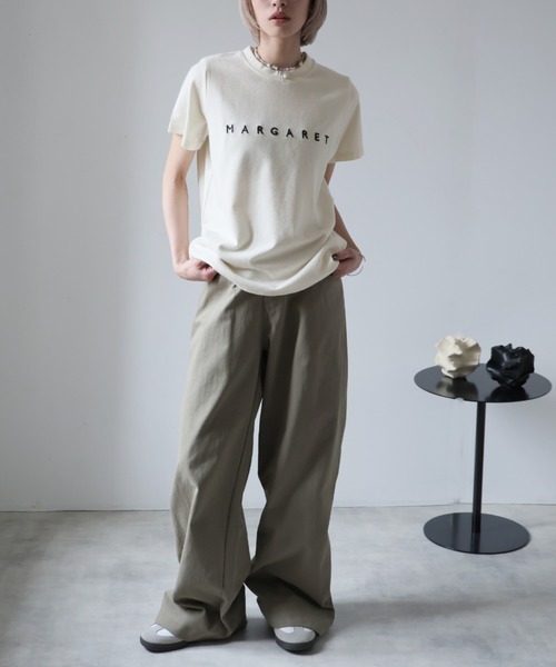 Girly Doll(ガーリードール)の「フロントロゴ刺繍Tシャツ(Tシャツ/カットソー・レディース・オフホワイト/ネイビー・F)」の20枚目の写真