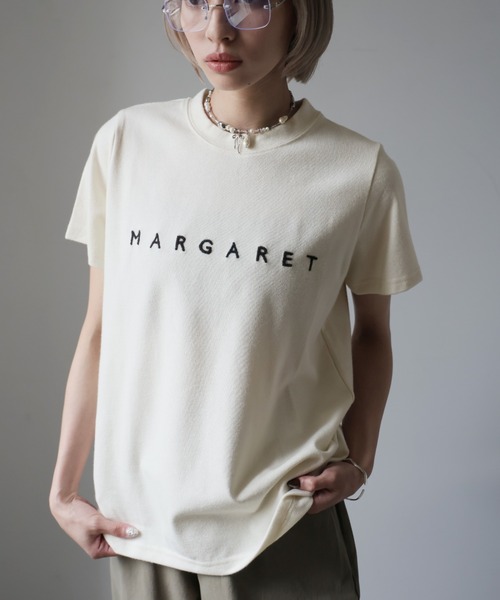 Girly Doll(ガーリードール)の「フロントロゴ刺繍Tシャツ(Tシャツ/カットソー・レディース・オフホワイト/ネイビー・F)」の16枚目の写真