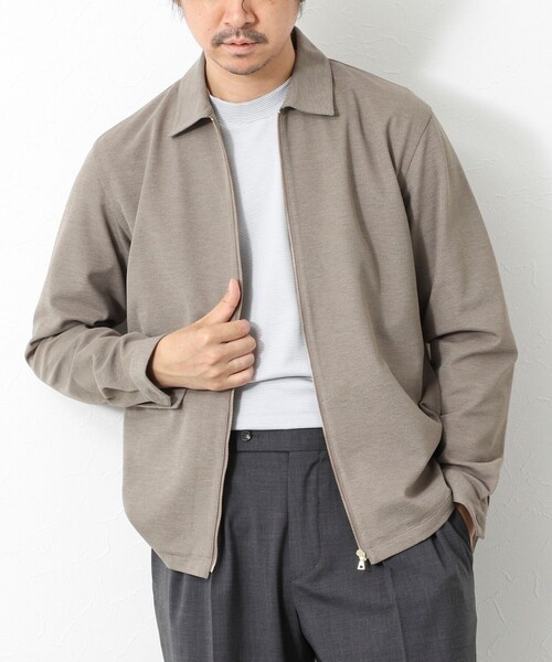 NOLLEY’S(ノーリーズ)の「【Primeflex】《速乾/ストレッチ》ジップシャツブルゾン 25SS(ブルゾン・メンズ・ベージュ/ネイビー/グレー・S/L/M)」の1枚目の写真