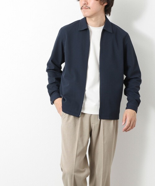 NOLLEY’S(ノーリーズ)の「【Primeflex】《速乾/ストレッチ》ジップシャツブルゾン 25SS(ブルゾン・メンズ・ベージュ/ネイビー/グレー・S/L/M)」の7枚目の写真