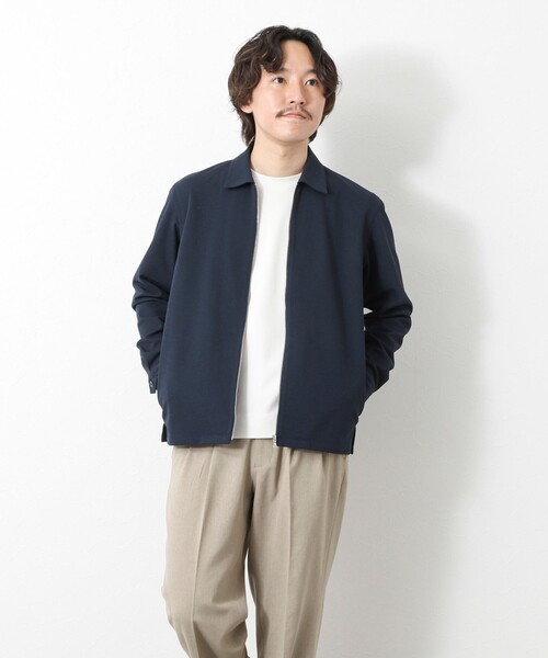 NOLLEY’S(ノーリーズ)の「【Primeflex】《速乾/ストレッチ》ジップシャツブルゾン 25SS(ブルゾン・メンズ・ベージュ/ネイビー/グレー・S/L/M)」の6枚目の写真