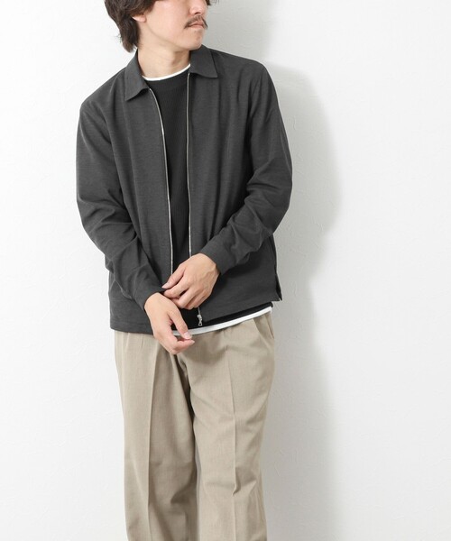 NOLLEY’S(ノーリーズ)の「【Primeflex】《速乾/ストレッチ》ジップシャツブルゾン 25SS(ブルゾン・メンズ・ベージュ/ネイビー/グレー・S/L/M)」の18枚目の写真
