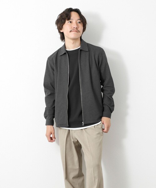 NOLLEY’S(ノーリーズ)の「【Primeflex】《速乾/ストレッチ》ジップシャツブルゾン 25SS(ブルゾン・メンズ・ベージュ/ネイビー/グレー・S/L/M)」の17枚目の写真