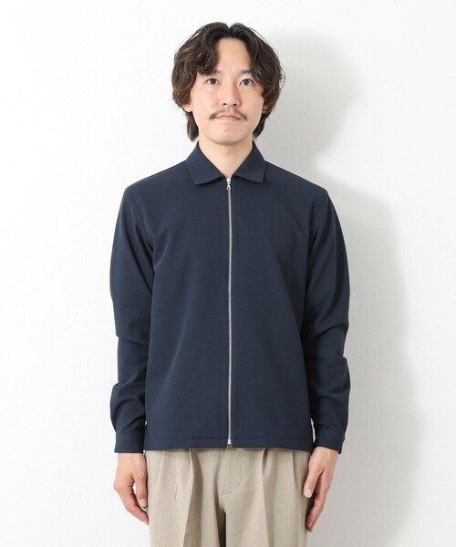 NOLLEY’S(ノーリーズ)の「【Primeflex】《速乾/ストレッチ》ジップシャツブルゾン 25SS(ブルゾン・メンズ・ベージュ/ネイビー/グレー・S/L/M)」の13枚目の写真