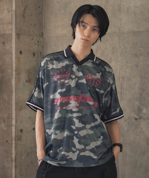 グランジ風ケミカル加工×ゲームプリント / ヴィンテージ半袖Tシャツ