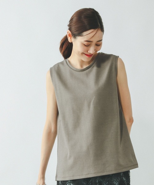 GLOBAL WORK(グローバルワーク)の「Fffit エフィット/マイニチタキノウノースリーブTシャツ/一部店舗限定/321488(Tシャツ/カットソー・レディース・カーキ/グリーン系その他6/ホワイト/スミクロ・X-SMALL/LARGE/MEDIUM/SMALL)」の3枚目の写真