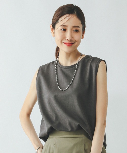 GLOBAL WORK(グローバルワーク)の「Fffit エフィット/マイニチタキノウノースリーブTシャツ/一部店舗限定/321488(Tシャツ/カットソー・レディース・カーキ/グリーン系その他6/ホワイト/スミクロ・X-SMALL/LARGE/MEDIUM/SMALL)」の12枚目の写真