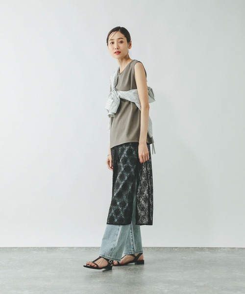 GLOBAL WORK(グローバルワーク)の「Fffit エフィット/マイニチタキノウノースリーブTシャツ/一部店舗限定/321488(Tシャツ/カットソー・レディース・カーキ/グリーン系その他6/ホワイト/スミクロ・X-SMALL/LARGE/MEDIUM/SMALL)」の14枚目の写真