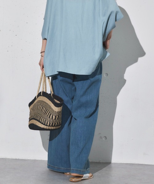 Doux archives（ドゥアルシーヴ）の「ワイドベイカーデニムパンツ（デニムパンツ・レディース・サックスブルー/ダークブルー/ブルー・36/38）」の17枚目の写真