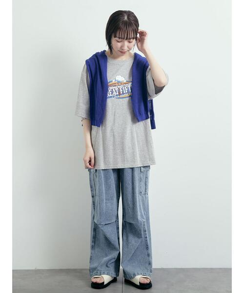 SM2(エスエムツー)の「メッシュ編みVネックカーディガン(カーディガン/ボレロ・レディース・ブルー/ブラック/キナリ/レッド・F)」の5枚目の写真