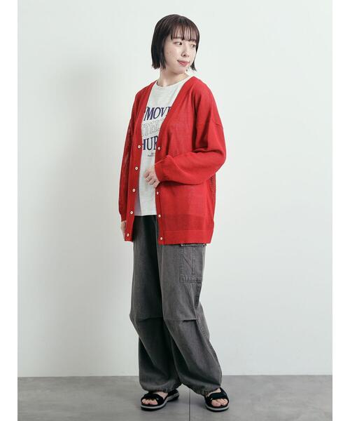 SM2(エスエムツー)の「メッシュ編みVネックカーディガン(カーディガン/ボレロ・レディース・ブルー/ブラック/キナリ/レッド・F)」の8枚目の写真