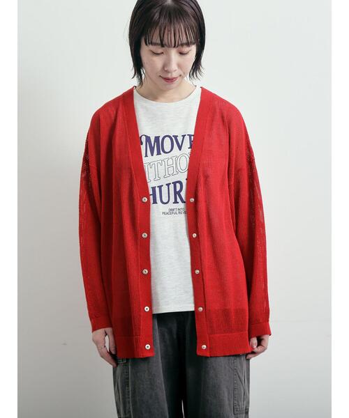 SEVESKIG トラ柄レッドカーディガン M ジャガードカーディガン(M レッド): トップス｜Right-on公式