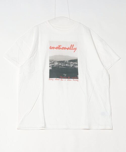 Per sist ence(パーシエンス)の「天竺フォトプリント×ロゴオーバーサイズTシャツ(Tシャツ/カットソー・レディース・ホワイト×ブルー/ホワイト×レッド/ブラック×イエロー・ONE SIZE)」の15枚目の写真