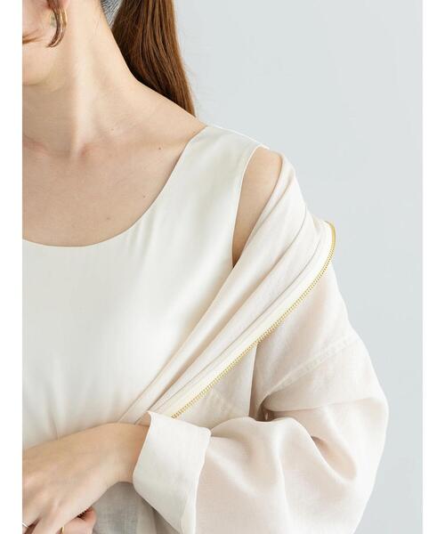 Te chichi(テチチ)の「【松井愛莉着用】前後2WAYサテン×天竺カットタンクトップ(タンクトップ・レディース・チャコールグレー/グレー/オフホワイト・F)」の5枚目の写真