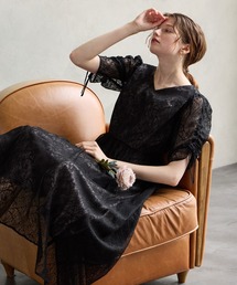 98点 9号【期間限定♥】エメ　ドレス　ワンピース　ベージュ黒　¥9500↓ パーティードレス 結婚式ドレス通販 AIMER(エメ)公式