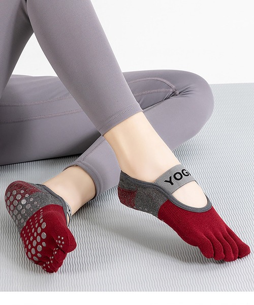 セール】5本指滑り止め付き ヨガソックス/マシンピラティスソックス
